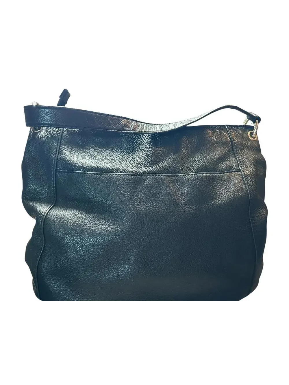 Michael Kors Black Leather Shoulder Bag with Gold Hardware